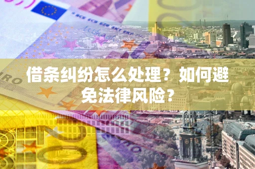 济南借条纠纷怎么处理？如何避免法律风险？